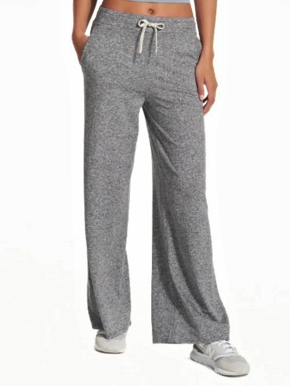Vuori Halo Essential Wideleg Pant LONG in heather gray